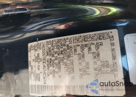 2003 Nissan Frontier Xe from USA, damaged, VIN 1N6DD26T03C424524